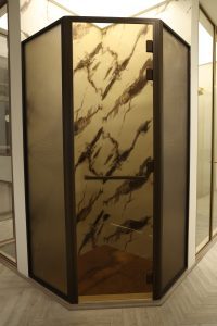Framed Shower Partition With Frameless Door