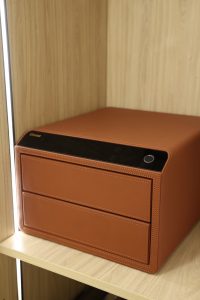 LCD Multi Layer Luxury Leather Drawer Safe