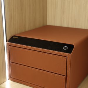 LCD Multi Layer Luxury Leather Drawer Safe