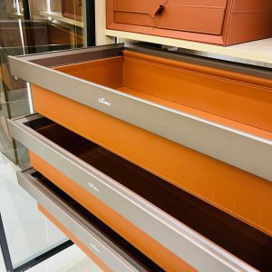 Leather & Glass Basket