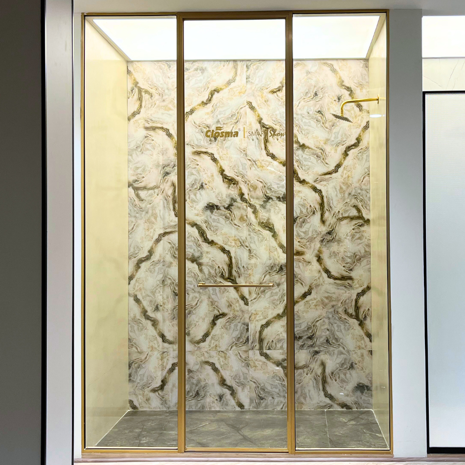 Framed Shower Partition With Framed Door