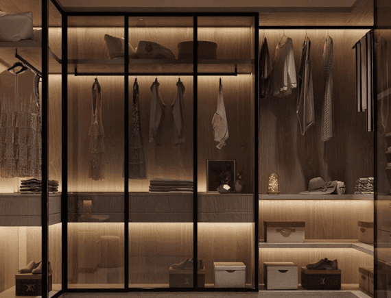 Modern sliding wardrobe design by Closma India
