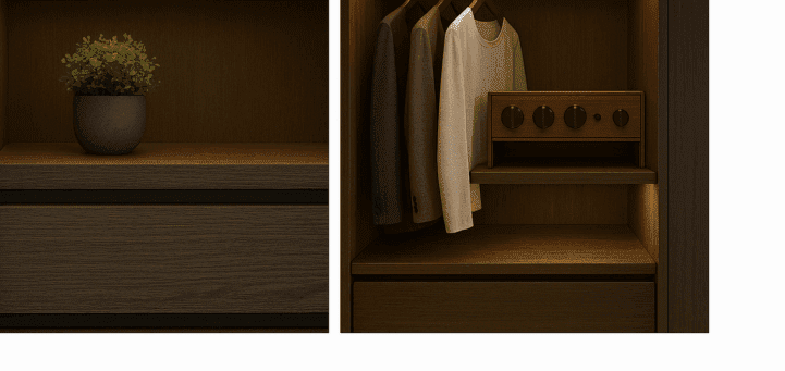 LED wardrobe shelf in a modern design